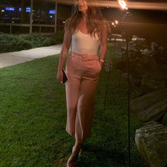 Zara Belted Trousers Wide Leg and Ankle Length - Picture 2 of 7